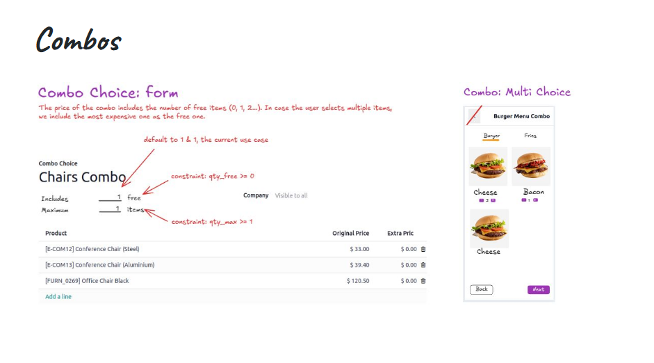 Combos in odoo 19 POS