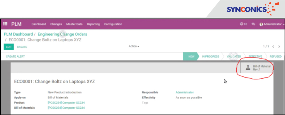 Change Order in odoo PLM change order in plm