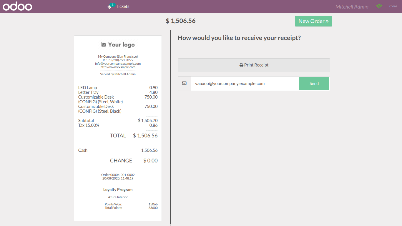 payment mode option in pos