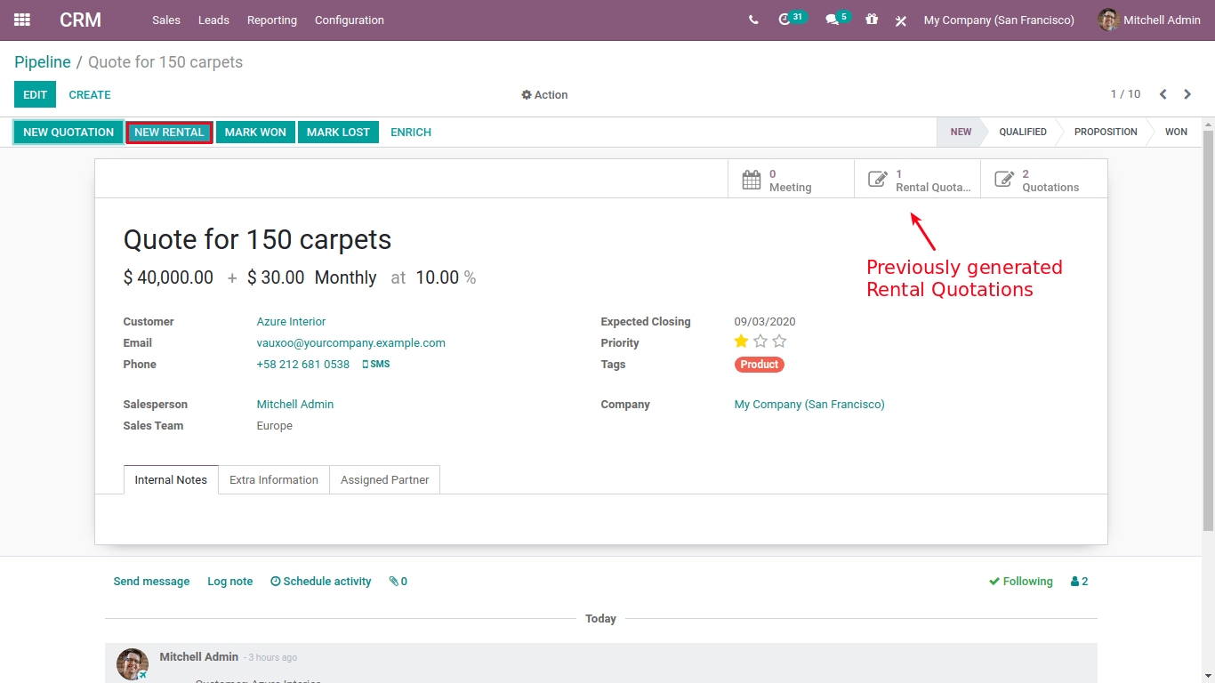 odoo crm pipeline