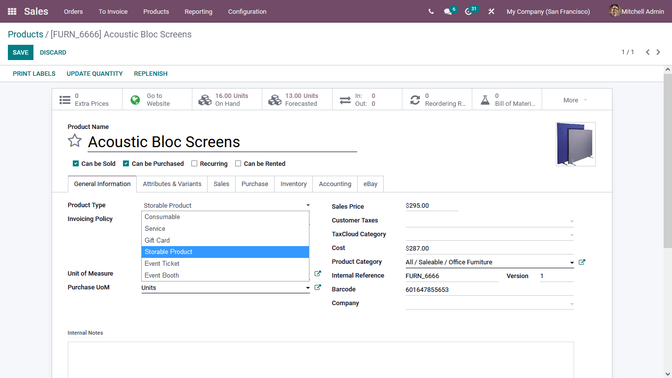 product type in odoo sales